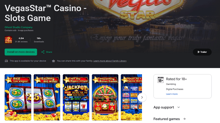 Vegastars Mobile App Reviews